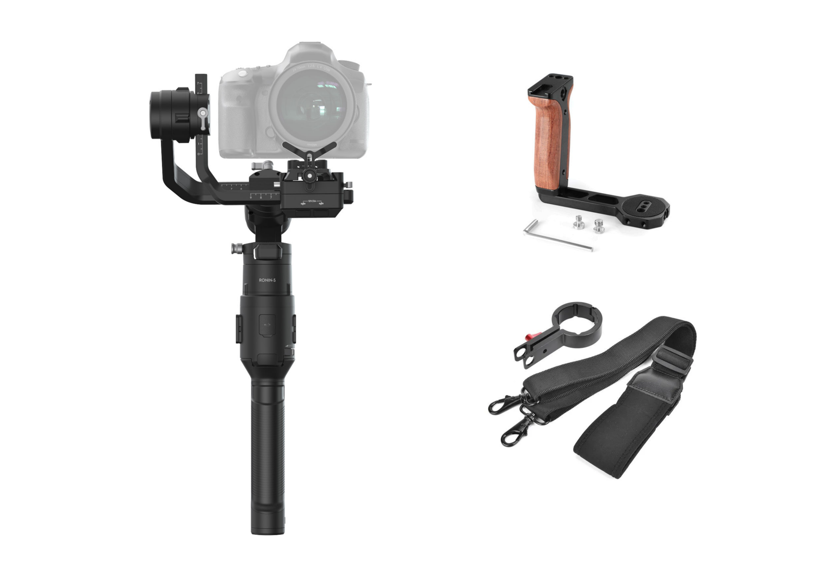 DJI Ronin S + Poignée en bois SMALLRIG + Sangle - Photo 1 sur 4