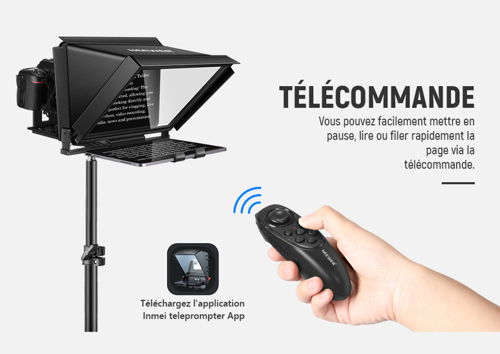 Prompteur Neewer X12 - Commande à distance avec télécommande - Photo 1 sur 3