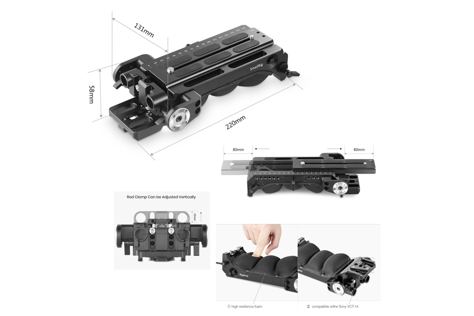 Crosse épaule SmallRig (shoulder rig, stabilisateur) - Pour caméra ARRI,RED,Sony,Canon,Panasonic... - Photo 3 sur 5