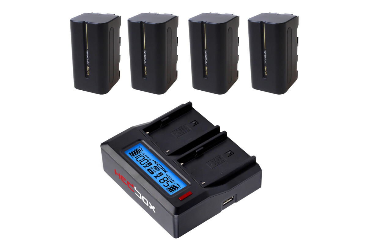 Location Batteries type Sony NP-F770 - Hawk Woods DV 770 (5200 mAh - 37 Wh) + Chargeur (Pack X4)  - Lightyshare