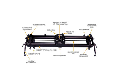Location Slider CINEVATE Horizen 4 ft (122 cm) - 100 mm Bowl = Pour caméra ARRI, RED, Sony, Canon...