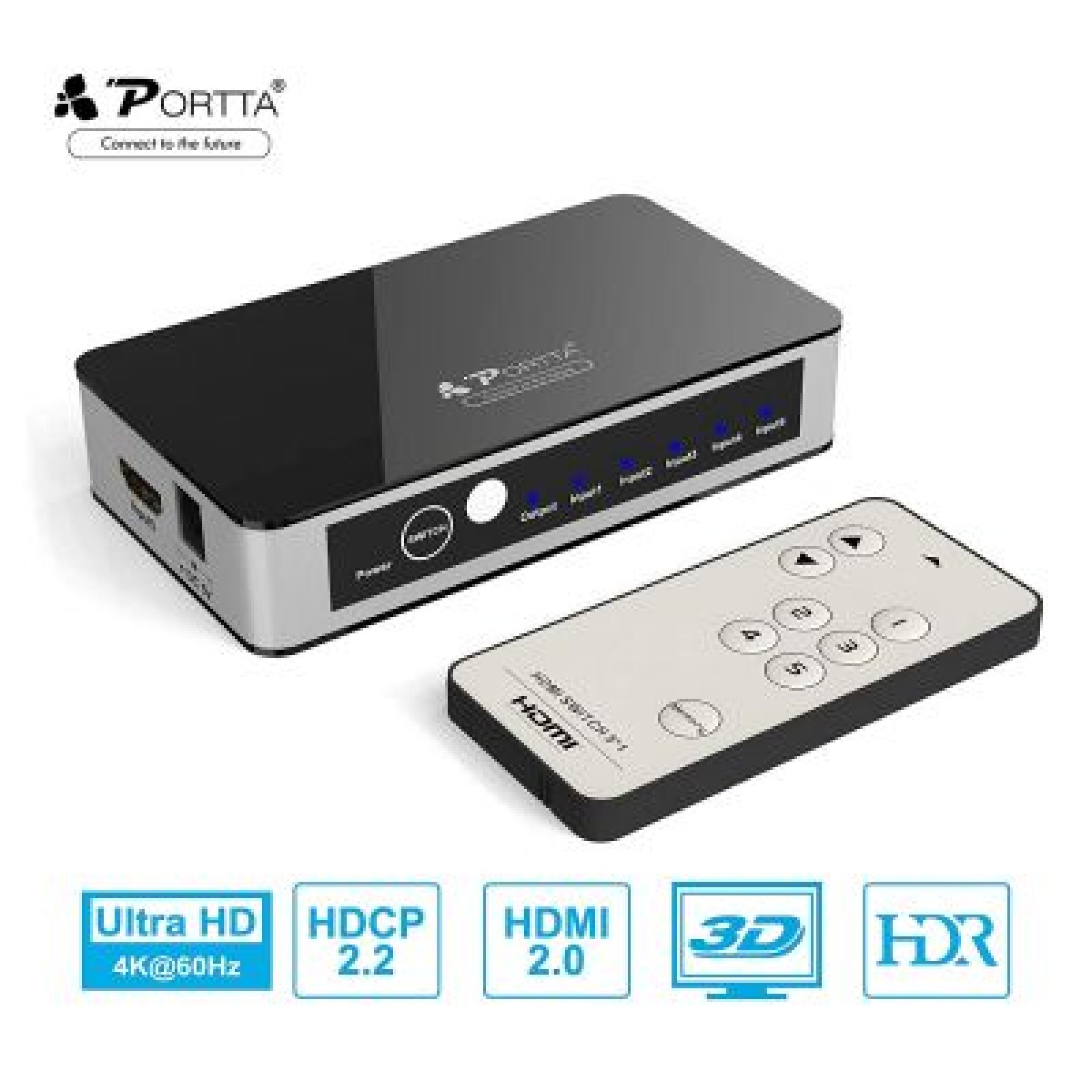 Sélecteur HDMI 4k - 5 vers 1 avec télécommande sans fils - 4k 60Hz - Photo 2 sur 2