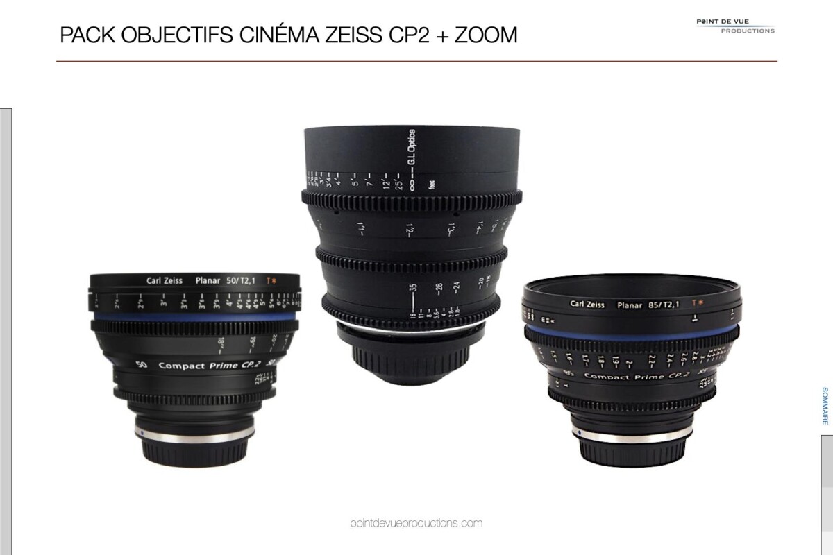 Location Objectifs cinéma Zeiss CP2 + zoom (Pack x3) - Lightyshare