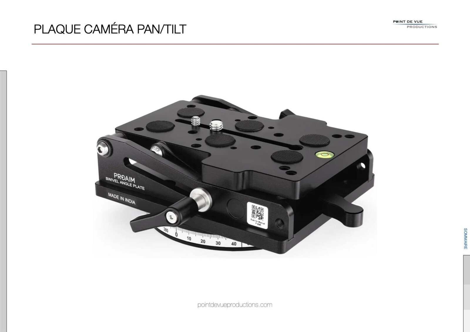 Plaque/base caméra Pan/Tilt (inclinaison 0°-90°, rotation 360°) - Photo 1 sur 9