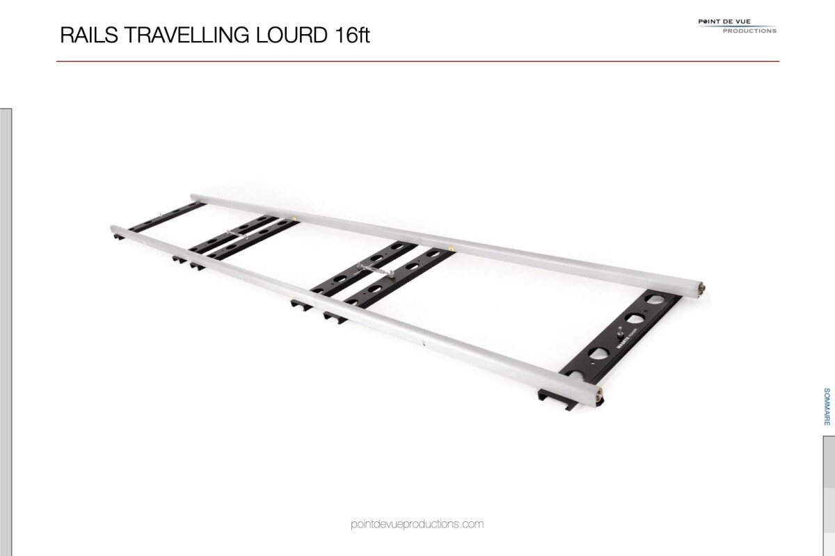 Location Rails travelling lourd 16ft (Stream Heavy Duty / rails droits et pliables, easy fast set-up) - Lightyshare