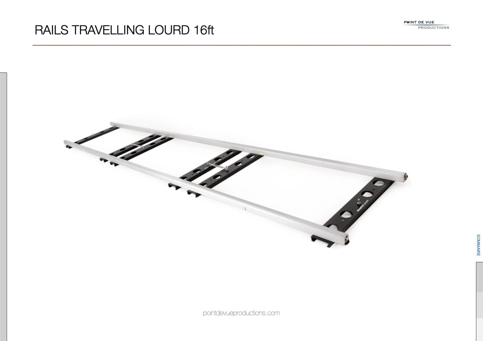 Rails travelling lourd 16ft (Stream Heavy Duty / rails droits et pliables, easy fast set-up) - Photo 1 sur 9