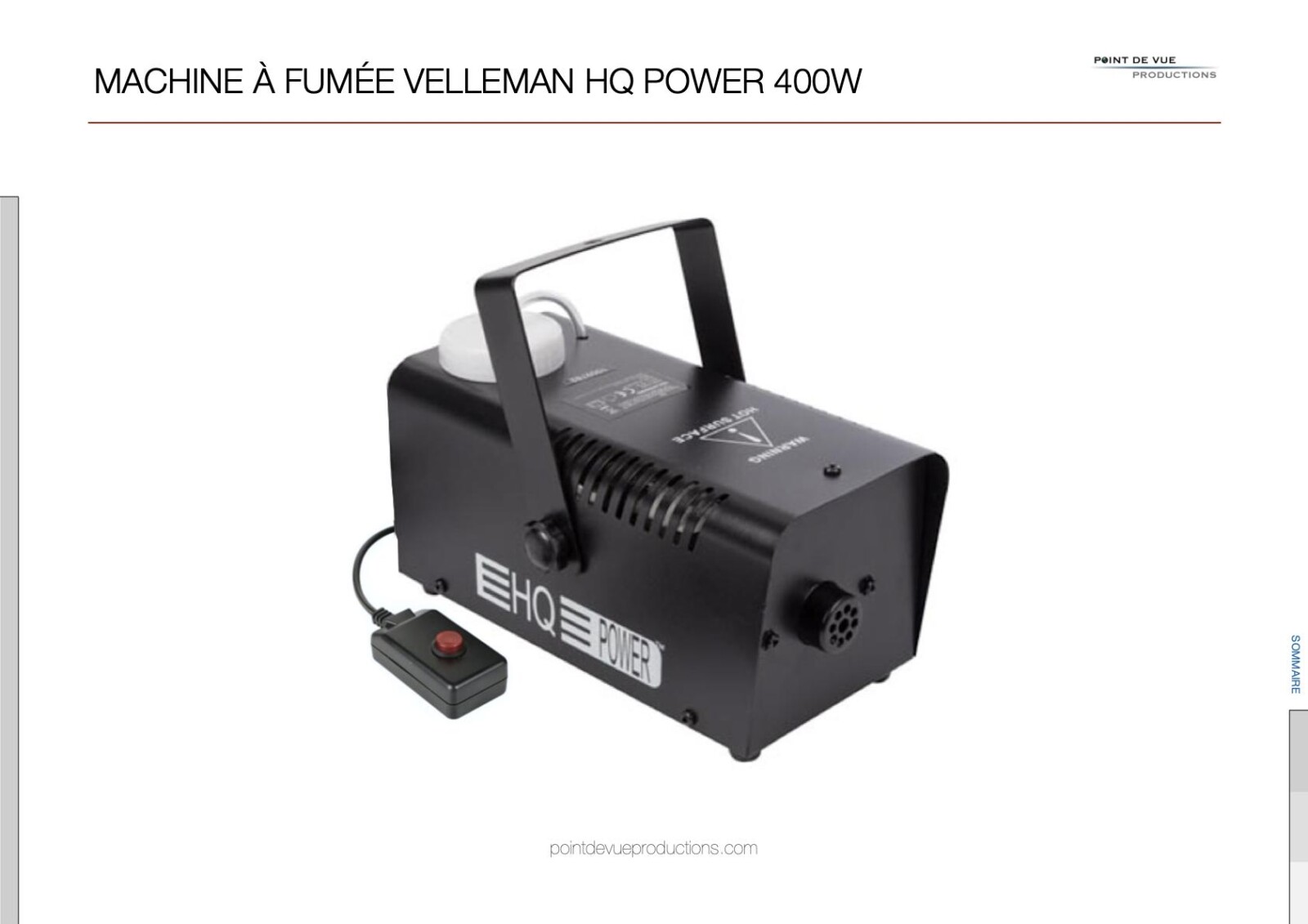 Velleman Machine à fumée HQ Power 400w - Photo 1 sur 9