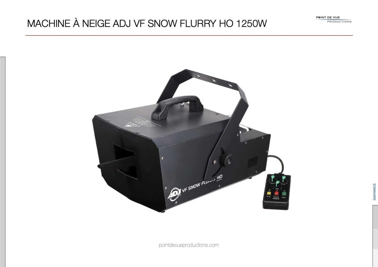 Machine à neige ADJ VF Snow Flurry HO 1250w - Photo 1 sur 9