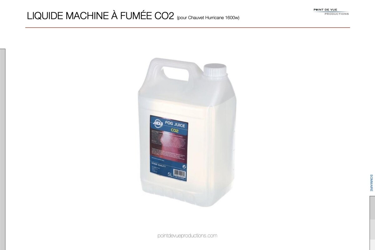Location Liquide à fumée effet CO2 ADJ (pour Chauvet Hurricane 1600w) - Lightyshare