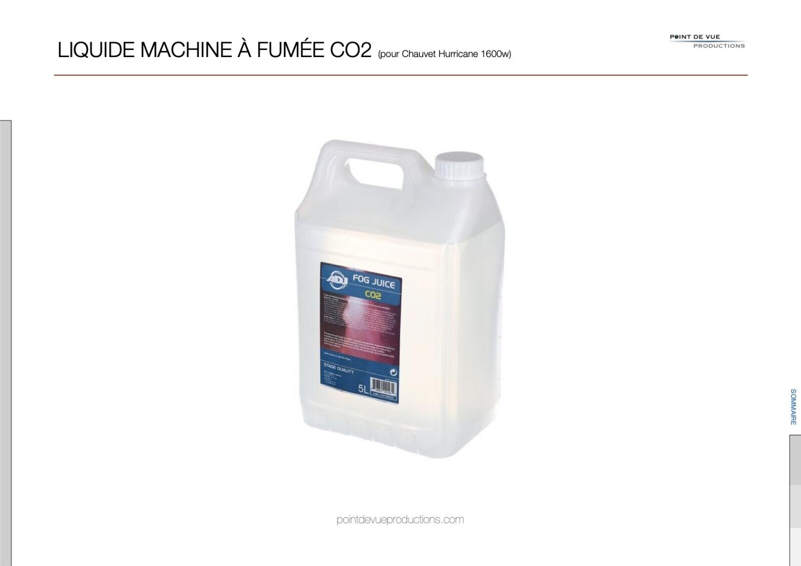 Liquide à fumée effet CO2 ADJ (pour Chauvet Hurricane 1600w) - Photo 1 sur 9