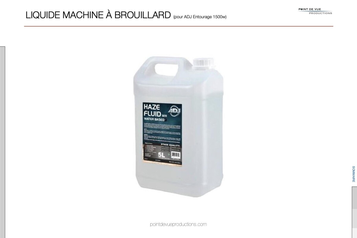 Location Liquide à brouillard ADJ (pour ADJ Entourage 1500w) - Lightyshare