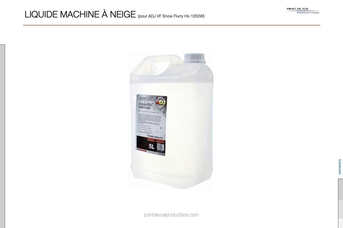 Location Liquide à neige (pour ADJ VF Snow Flurry HO 1250w) - Lightyshare