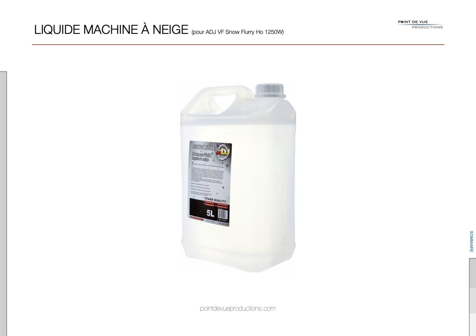 Liquide à neige (pour ADJ VF Snow Flurry HO 1250w) - Photo 1 sur 9