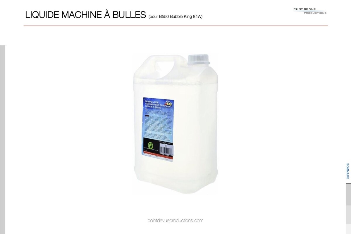 Location Liquide à bulles (pour Chauvet B 550 Bubble King 84w) - Lightyshare