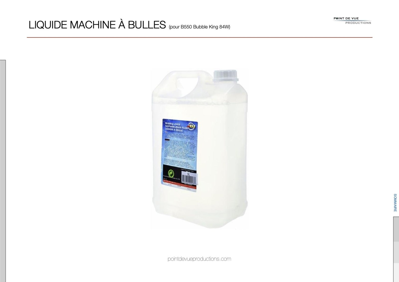 Liquide à bulles (pour Chauvet B 550 Bubble King 84w) - Photo 1 sur 9