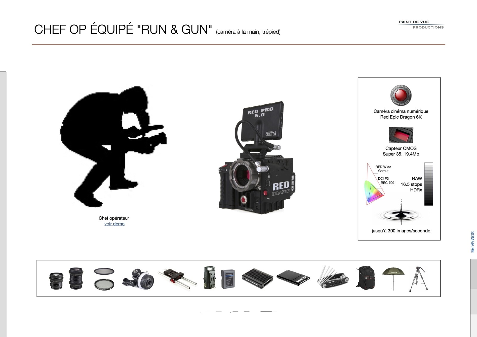 Chef opérateur équipé caméra RED (Pack "Run & Gun") - Photo 1 sur 9