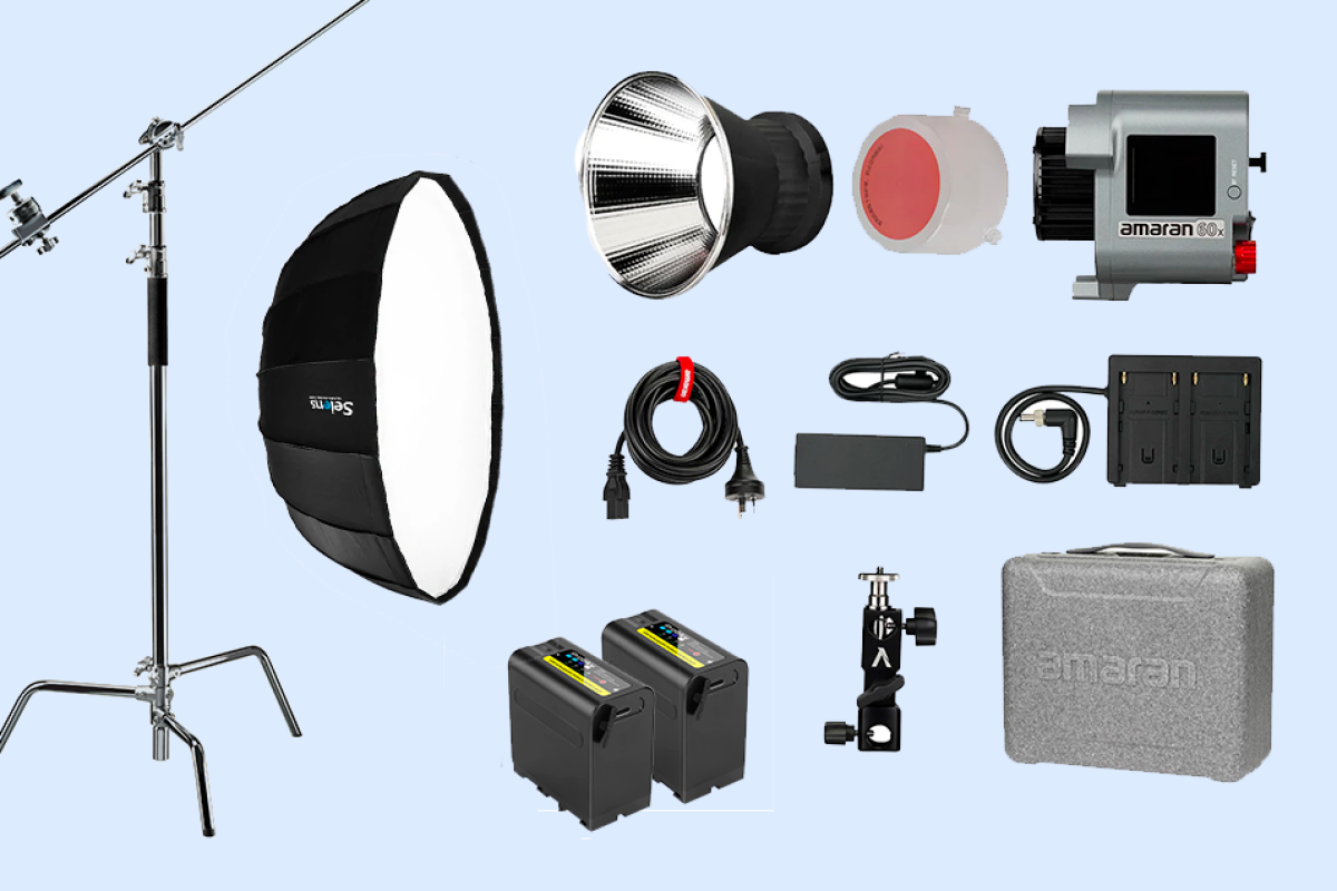 Location Amaran 60X + Pied C-Stand avec bras + Diffuseur lumière Nid d'Abeille à Paris - Lightyshare