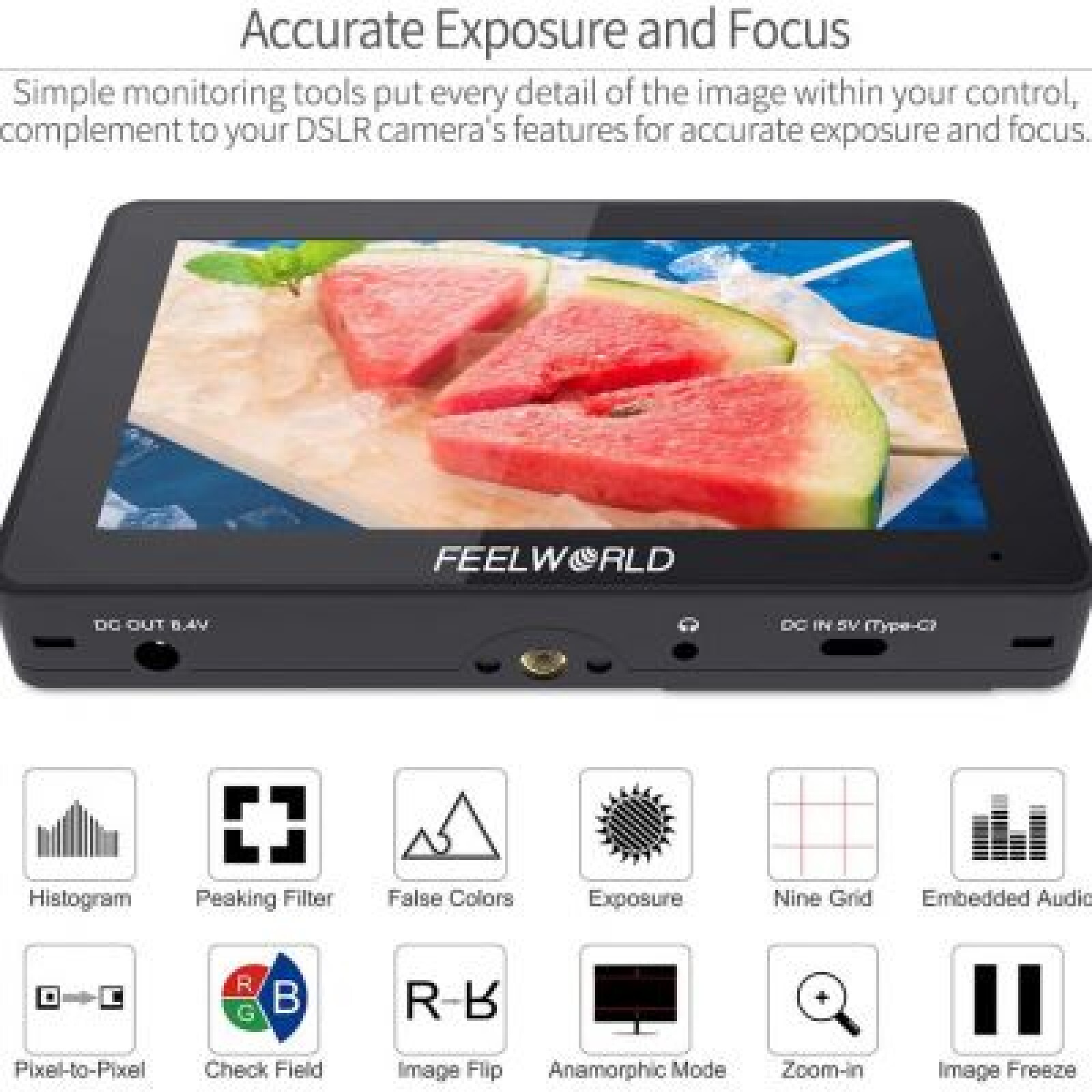 FEELWORLD - F5 PRO Moniteur 5.5 pouces - Photo 3 sur 4