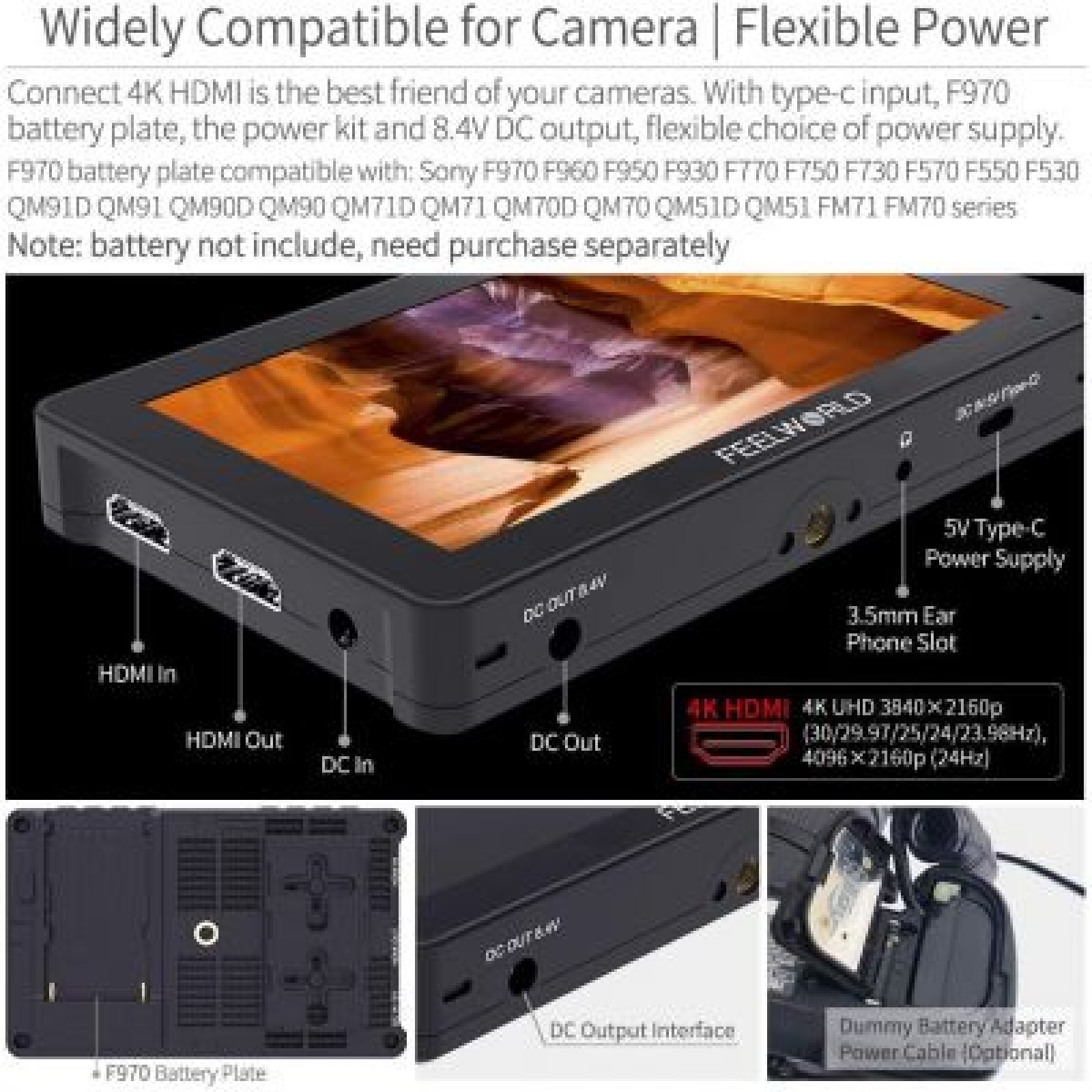 FEELWORLD - F5 PRO Moniteur 5.5 pouces - Photo 4 sur 4