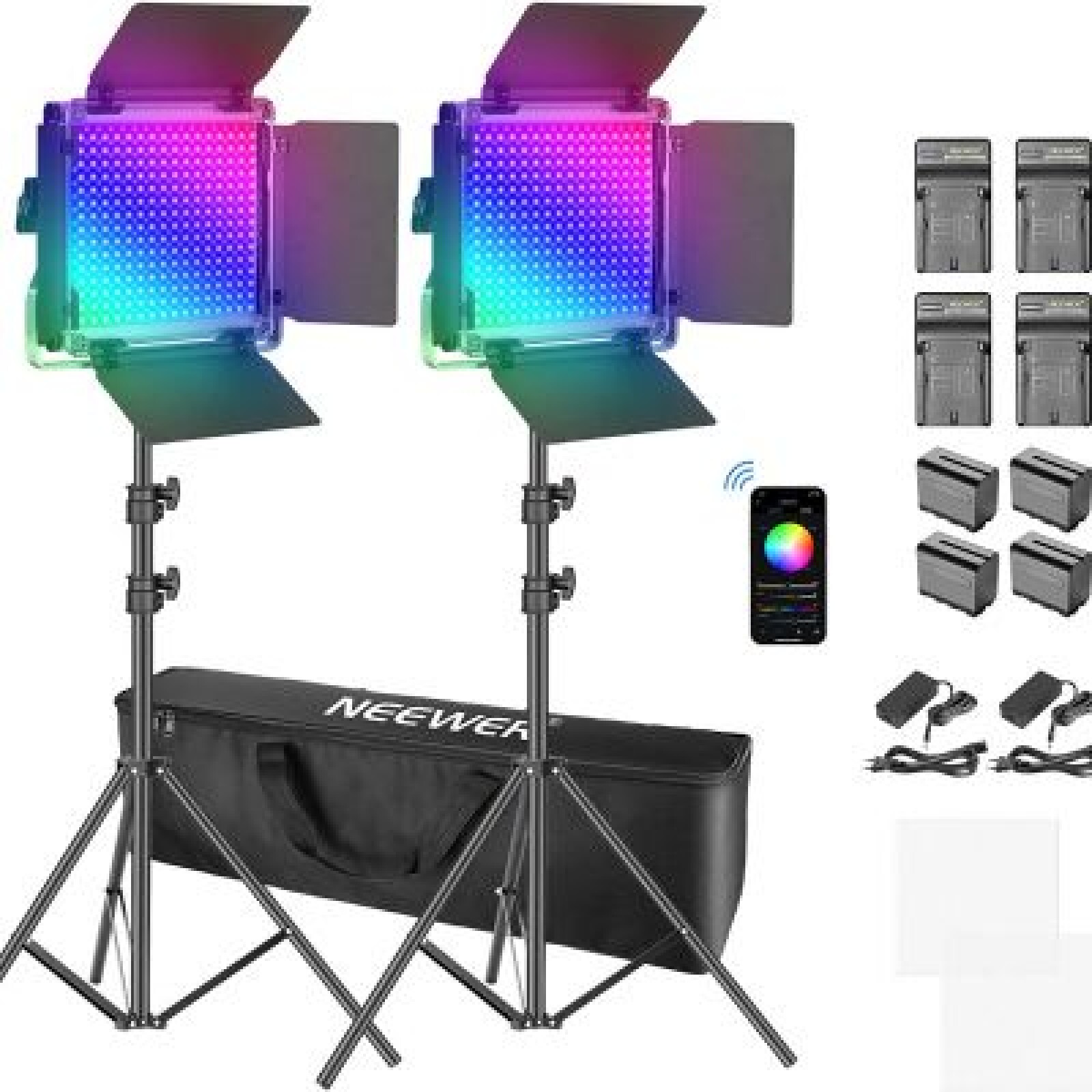 2 Panneaux LED RGB , 50W 660 Pro Kit - Photo 3 sur 4