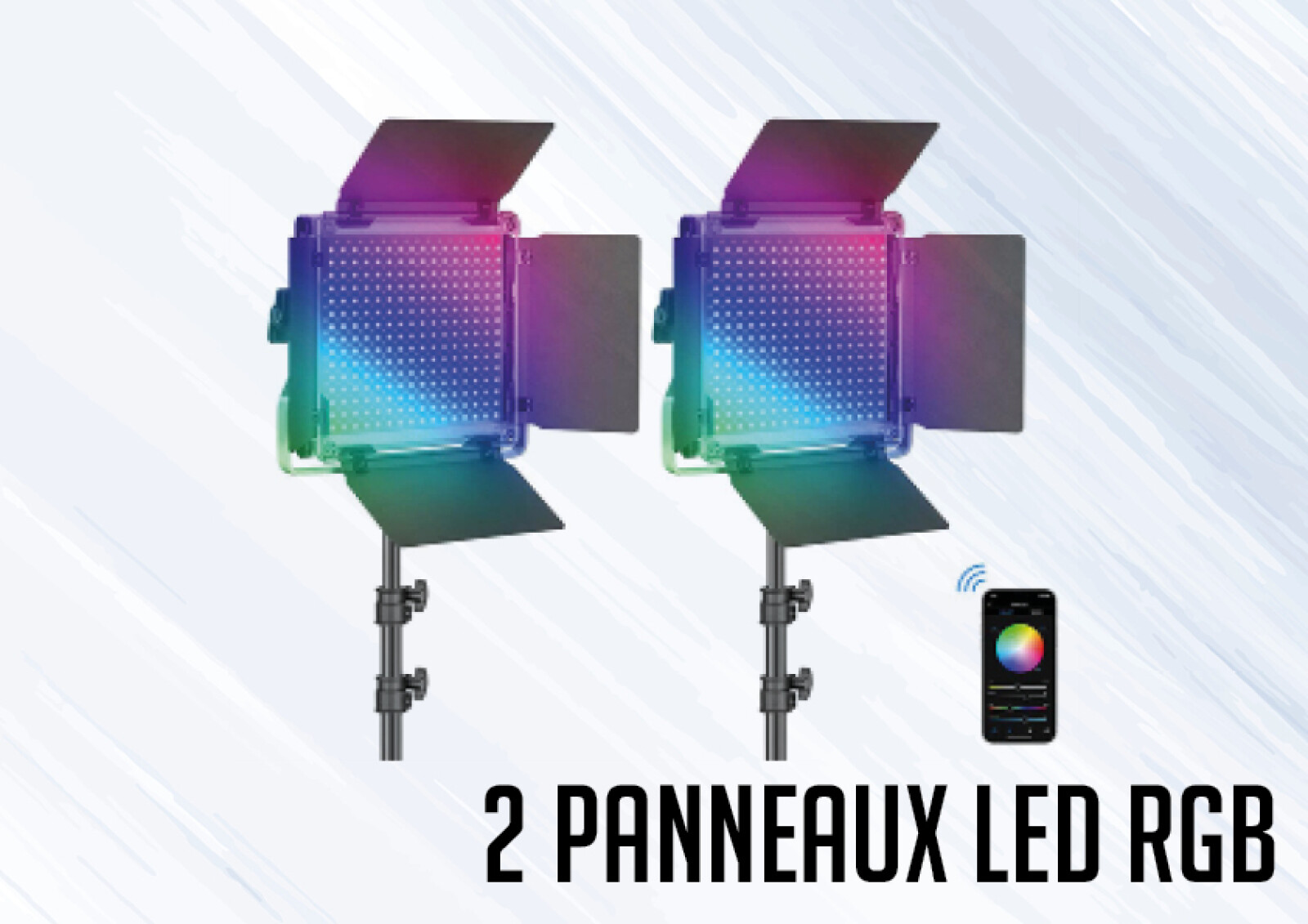 2 Panneaux LED RGB , 50W 660 Pro Kit - Photo 1 sur 4
