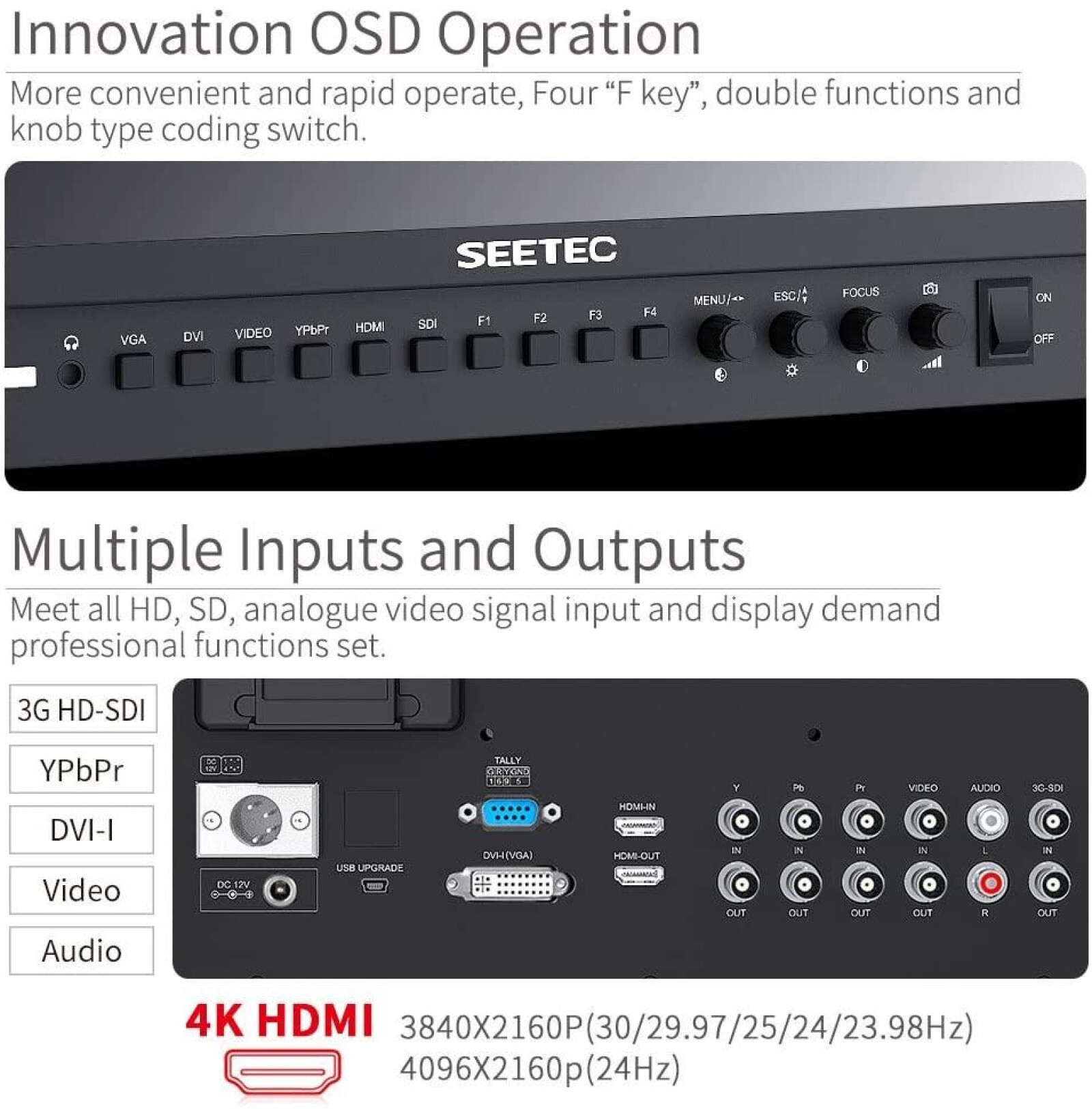 MONITEUR SEETEC 17pouces (SDI & HDMI) - Photo 4 sur 5