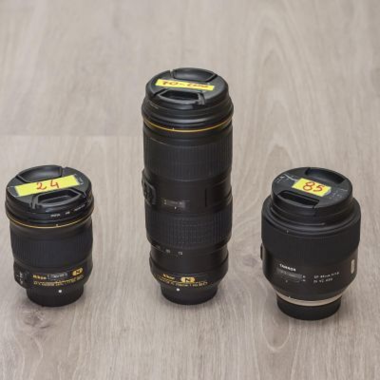 Pack objectifs Nikon Nikkor 24mm, 85mm, 70-200mm - Photo 1 sur 4