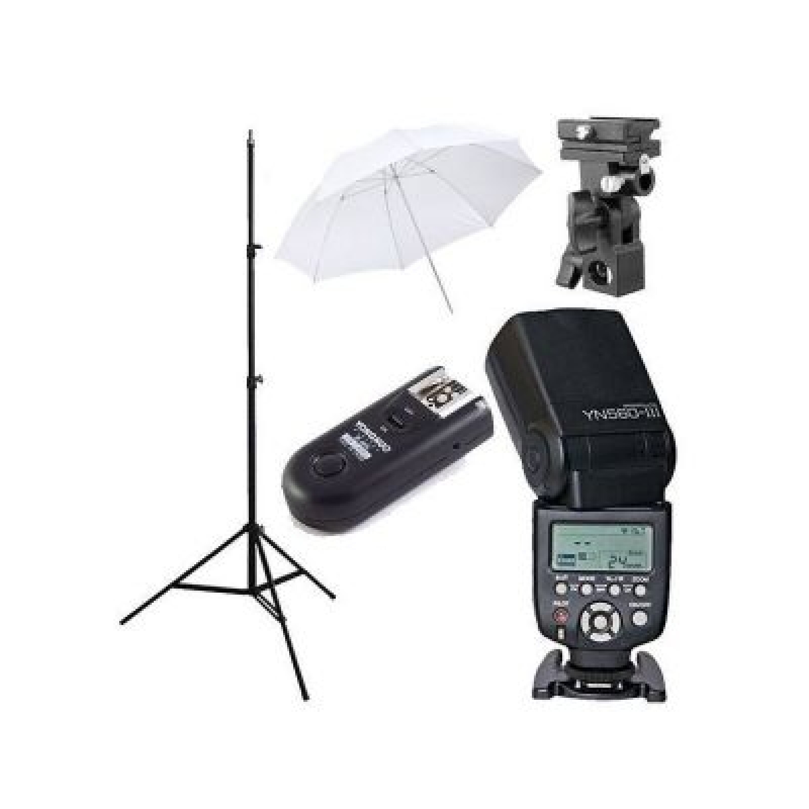 Kit flashs strobist Yongnuo (x2) avec pieds et accessoires - Photo 1 sur 1