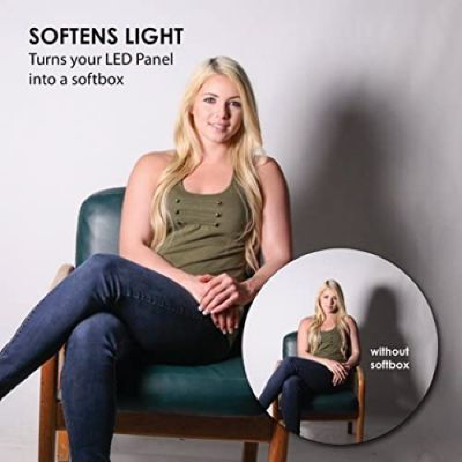 Softbox Pliable Panneau LED M 23, 5 x 23, 5 cm - Photo 4 sur 5
