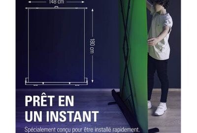 Location Fond vert rétractable et anti plis