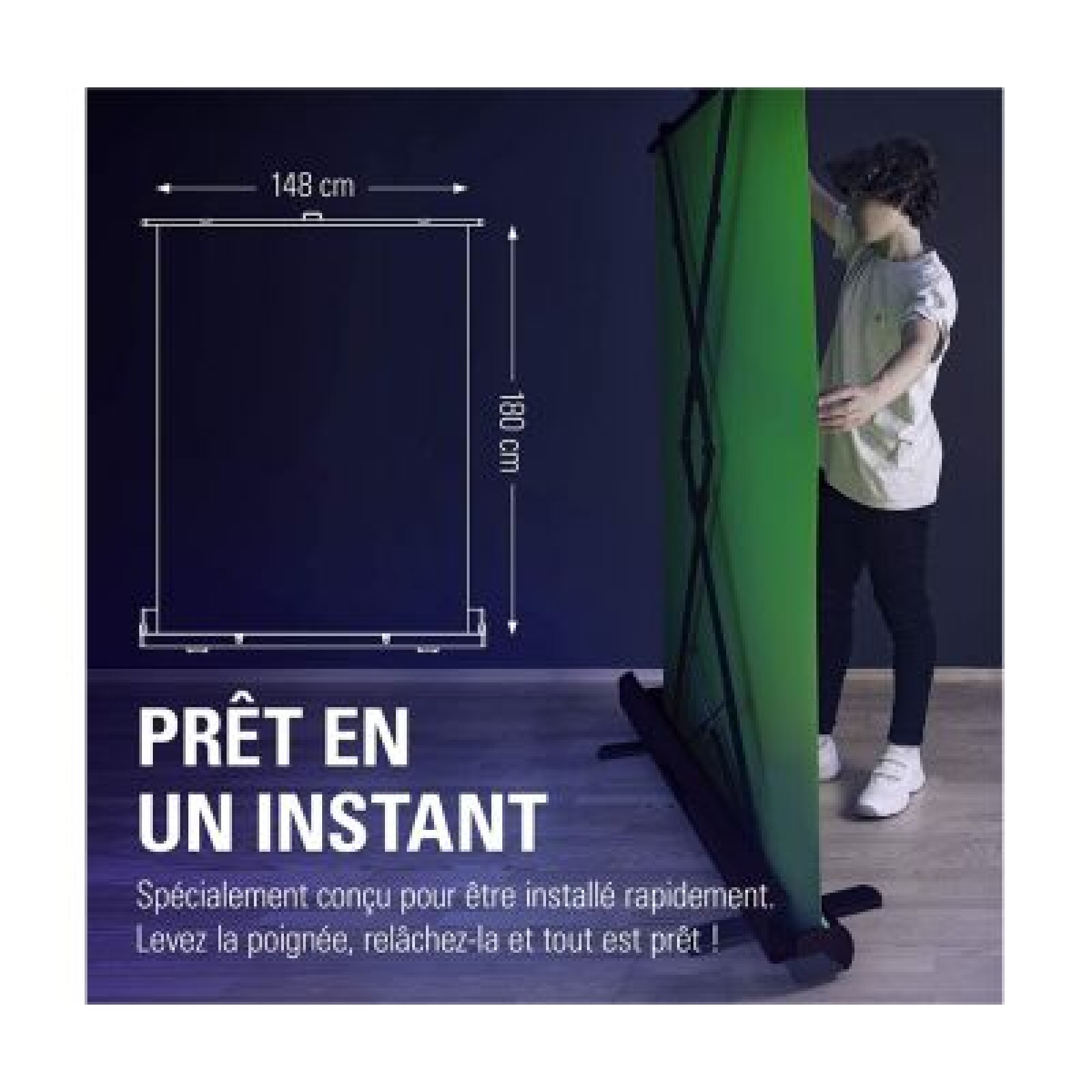 Fond vert rétractable et anti plis - Photo 3 sur 3