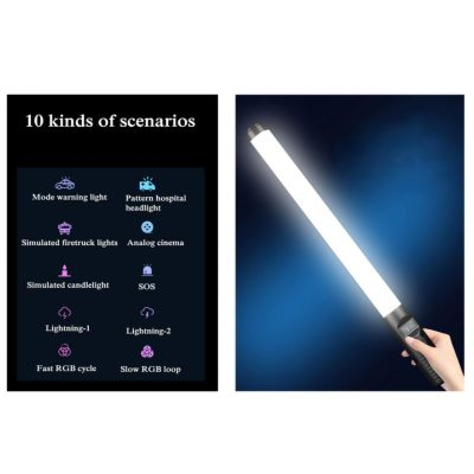 Torche  Led RGB sur batterie autonome - Photo 3 sur 4