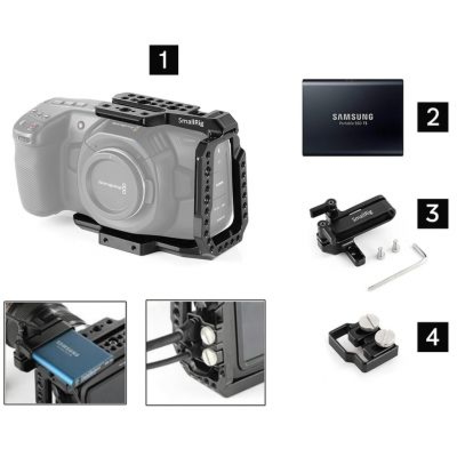 Cage + SSD  1 To pour blackmagic pocket 4K - Photo 1 sur 1