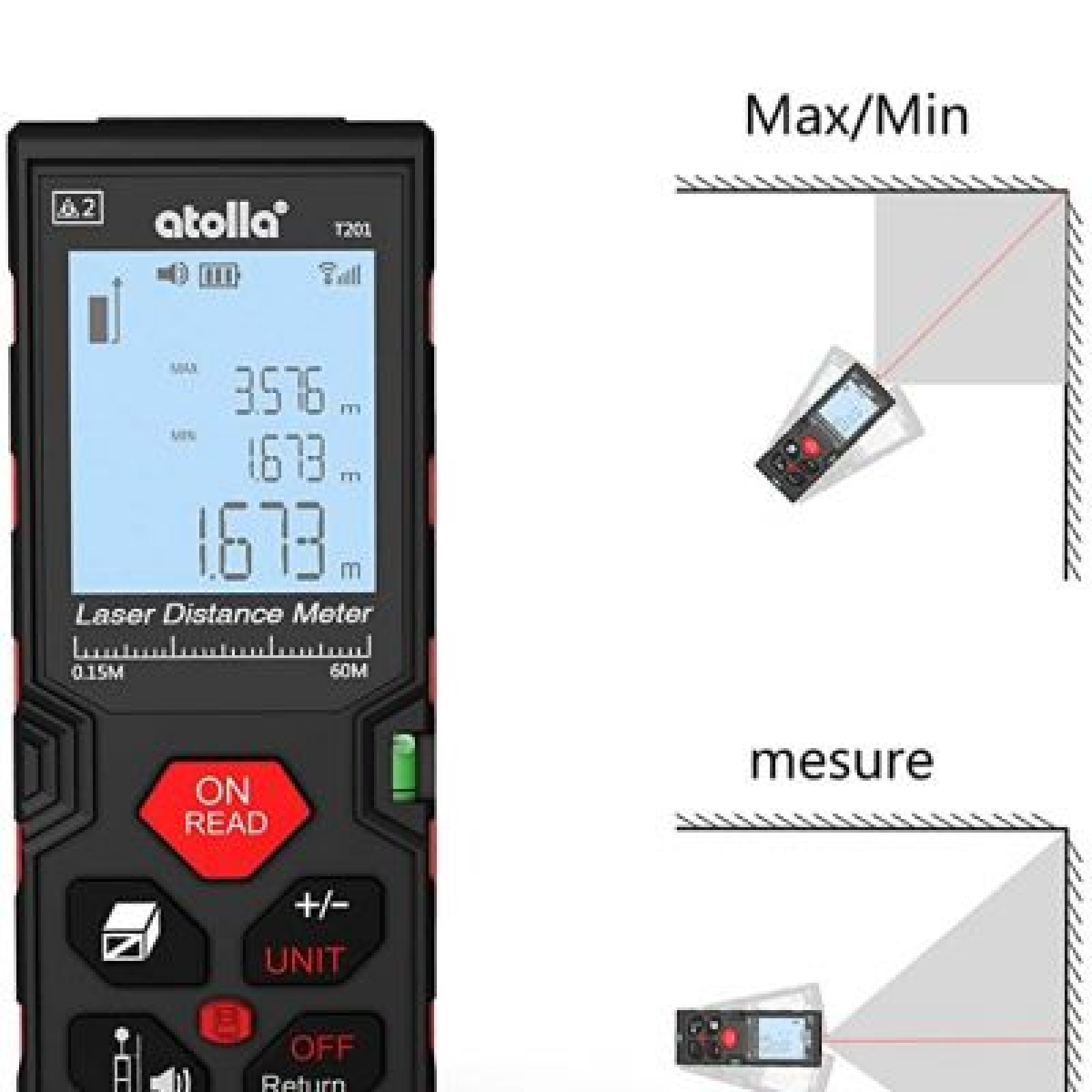 METRE LASER 50m - Photo 3 sur 3