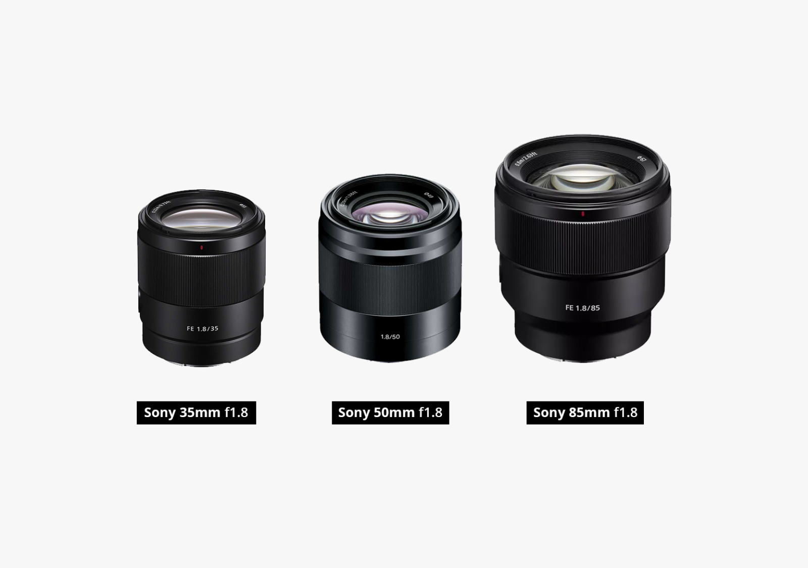 Kit Sony 35, 50, 85mm f/1.8 3 Objectifs caméra focale fixe full frame FE - Photo 1 sur 1
