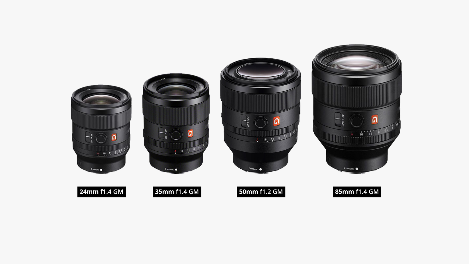 Série Sony GM objectifs fixes 24mm, 35mm, 50mm, 85mm f1.4 - Photo 1 sur 5