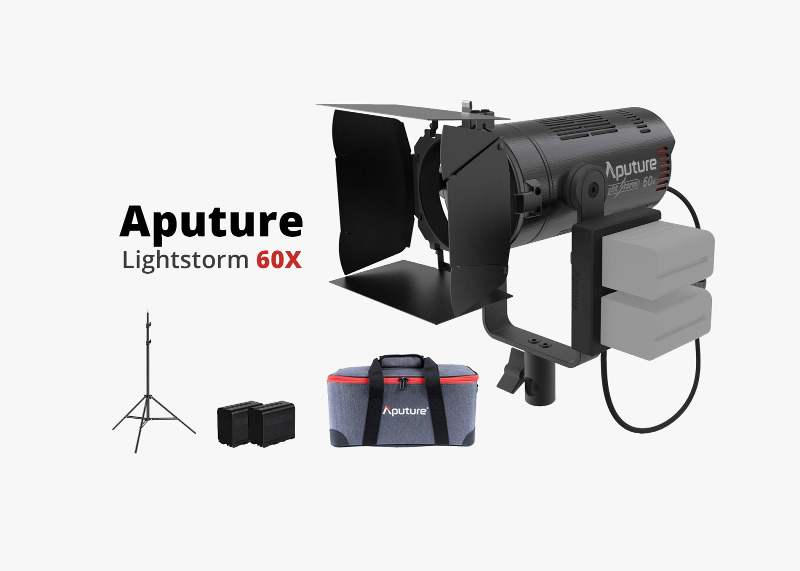 Kit 2 Aputure LS 60X + Softbox, trépied, 2 batteries Bicolor light storm éclairage - Photo 2 sur 4