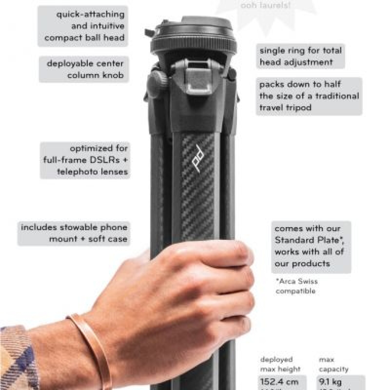 Peak Design Carbon Fiber Travel Tripod - Photo 2 sur 5