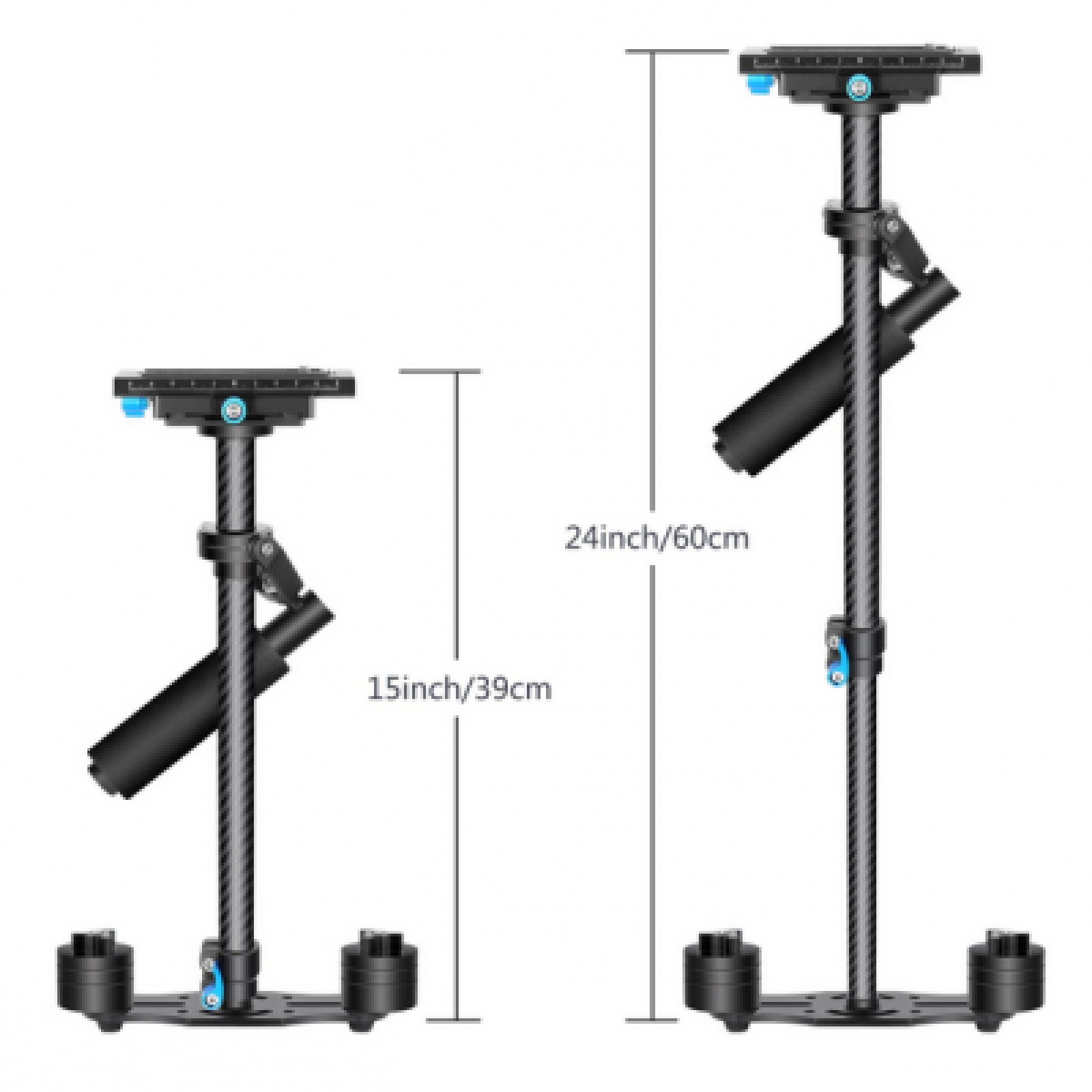 Neewer Stabilisateur Manuel 60 cm en Fibre de Carbone avec système de dégagement Rapide - Photo 4 sur 4