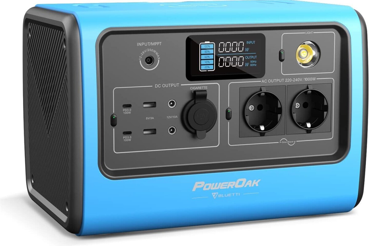 Location Groupe Éléctogène Portable EB70 1000W, avec Prises CA, USB-C, - Lightyshare