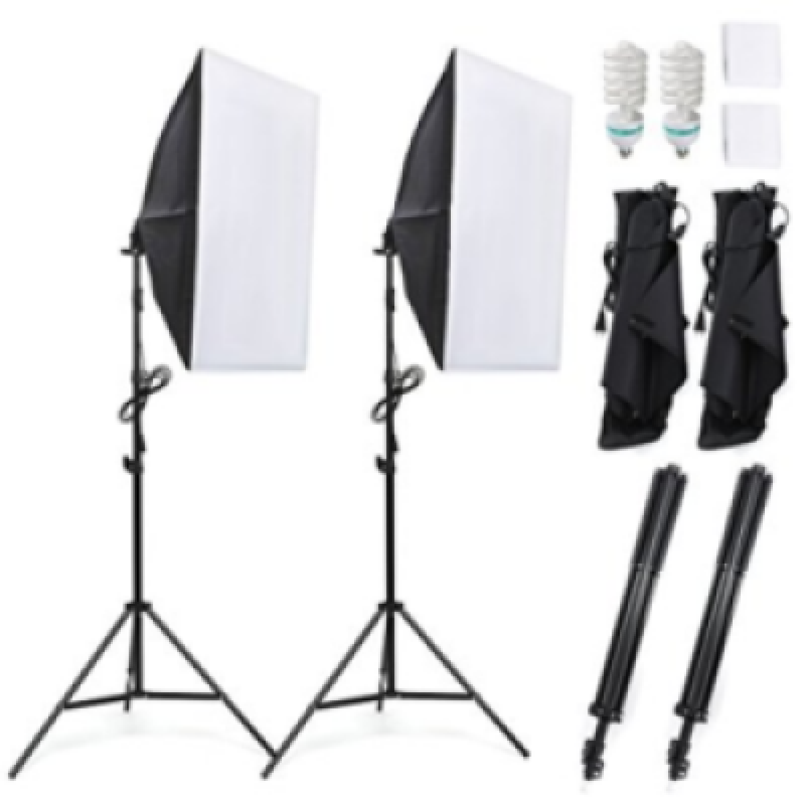 2 Kit Éclairage, Softbox 50x70cm avec 2 Ampoules 1124W Lumière Continue 5500K Lumière Continue - Photo 1 sur 1