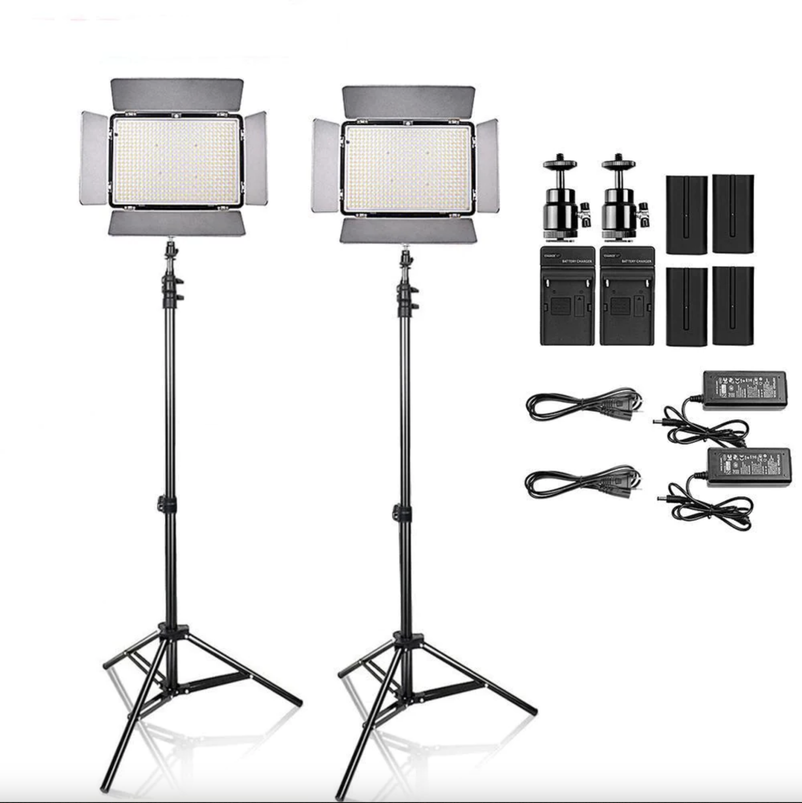 Kit 2 Panneaux 600 LED Samtian 3200k - 5600k + Trepied 200cm - Photo 1 sur 1