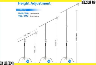 Location C-Stand Neewer PRO 100% Métal Hauteur Max 305cm + perche 1,20m + 2 rotules