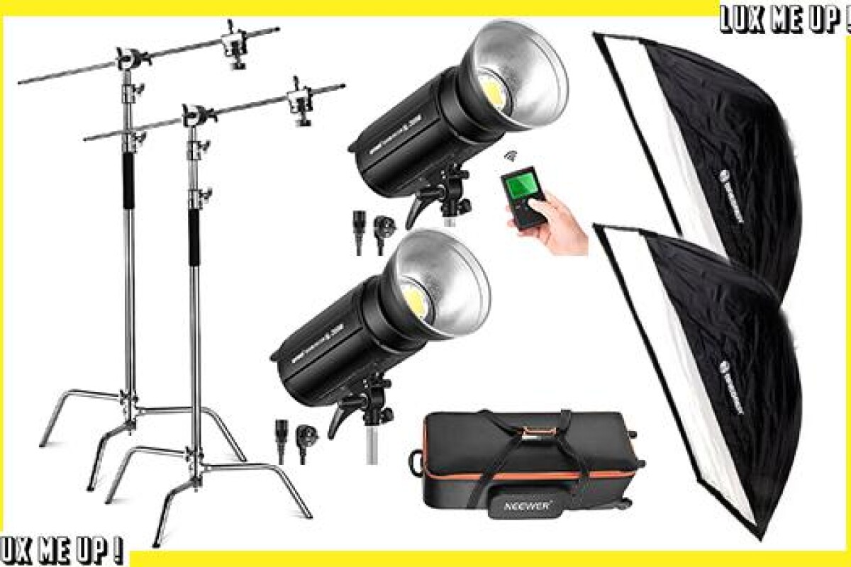 Location Kit 2 x 200W LED + Softbox 140*60 + C-Stand - Lightyshare