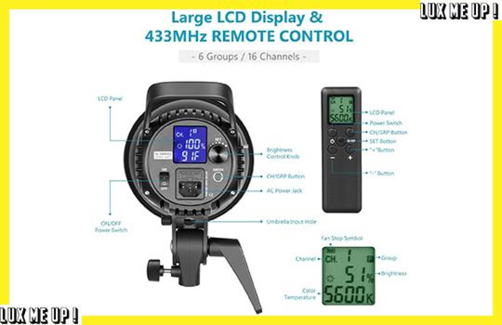 GODOX SL60W Torche Vidéo LED 60W 5600K - Photo 3 sur 3