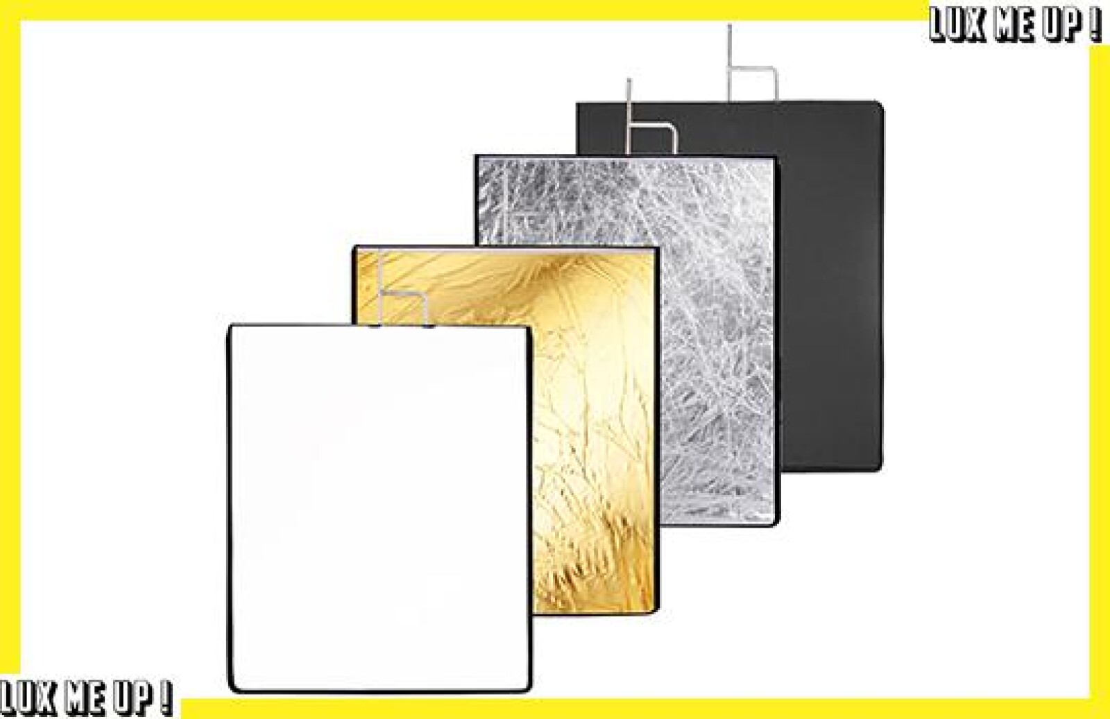 DRAPEAU 75X90CM 5 EN 1 Blanc, Noir, Argent, Or + diffuseur - Photo 1 sur 2