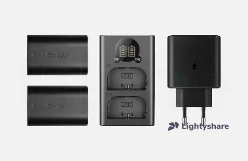 Location Kit 3 Canon LP-E6N + chargeur double - Lightyshare