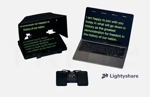 Rent Kit prompteur Datavideo TP-500 + iPad 2021 + MacBook Pro - Lightyshare