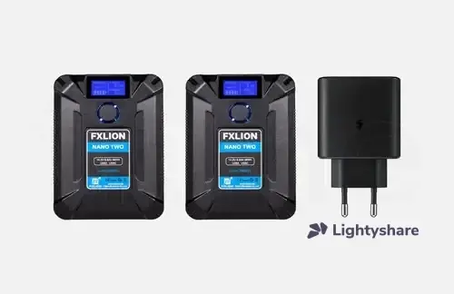 Rent Kit 2 Fxlion Nano Two 98Wh V-Mount + chargeur 100W - Lightyshare