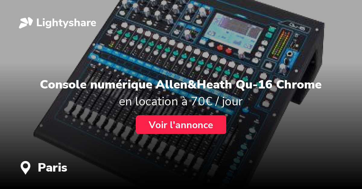 Location Console Mixage Numérique - Allen & Heath Qu16 Chrome